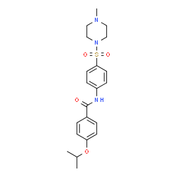 ChemSpider 2D Image | 4-Isopropoxy-N-{4-[(4-methyl-1-piperazinyl)sulfonyl]phenyl}benzamide | C21H27N3O4S