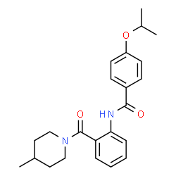 ChemSpider 2D Image | 4-Isopropoxy-N-{2-[(4-methyl-1-piperidinyl)carbonyl]phenyl}benzamide | C23H28N2O3