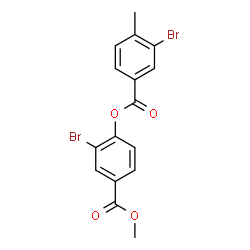ChemSpider 2D Image | Methyl 3-bromo-4-[(3-bromo-4-methylbenzoyl)oxy]benzoate | C16H12Br2O4