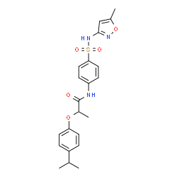 ChemSpider 2D Image | 2-(4-Isopropylphenoxy)-N-{4-[(5-methyl-1,2-oxazol-3-yl)sulfamoyl]phenyl}propanamide | C22H25N3O5S