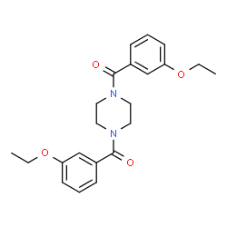 ChemSpider 2D Image | 1,4-Piperazinediylbis[(3-ethoxyphenyl)methanone] | C22H26N2O4