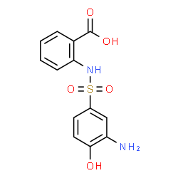 ChemSpider 2D Image | 2-[[(3-Amino-4-hydroxyphenyl)sulfonyl]amino]benzoic acid | C13H12N2O5S
