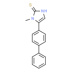 ChemSpider 2D Image | 5-(1,1'-biphenyl-4-yl)-1-methyl-1H-imidazole-2-thiol | C16H14N2S