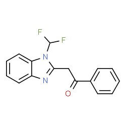 ChemSpider 2D Image | 2-[1-(Difluoromethyl)-1H-benzimidazol-2-yl]-1-phenylethanone | C16H12F2N2O