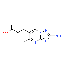 ChemSpider 2D Image | 3-(2-Amino-5,7-dimethyl[1,2,4]triazolo[1,5-a]pyrimidin-6-yl)propanoic acid | C10H13N5O2