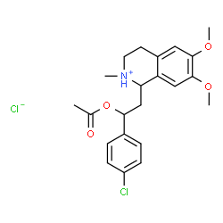 ChemSpider 2D Image | 1-[2-Acetoxy-2-(4-chlorophenyl)ethyl]-6,7-dimethoxy-2-methyl-1,2,3,4-tetrahydroisoquinolinium chloride | C22H27Cl2NO4