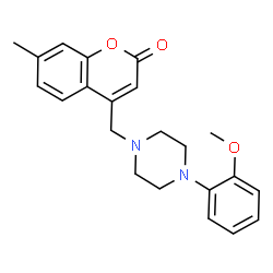 ChemSpider 2D Image | 4-{[4-(2-Methoxyphenyl)-1-piperazinyl]methyl}-7-methyl-2H-chromen-2-one | C22H24N2O3