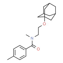 ChemSpider 2D Image | N-[2-(Adamantan-1-yloxy)ethyl]-N,4-dimethylbenzamide | C21H29NO2