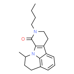 ChemSpider 2D Image | 9-Butyl-6-methyl-5,6,10,11-tetrahydro-4H-pyrido[4',3':4,5]pyrrolo[3,2,1-ij]quinolin-8(9H)-one | C19H24N2O