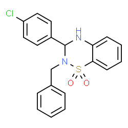 ChemSpider 2D Image | 2-Benzyl-3-(4-chlorophenyl)-3,4-dihydro-2H-1,2,4-benzothiadiazine 1,1-dioxide | C20H17ClN2O2S