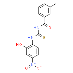 ChemSpider 2D Image | N-[(2-Hydroxy-4-nitrophenyl)carbamothioyl]-3-methylbenzamide | C15H13N3O4S