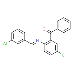 ChemSpider 2D Image | {5-Chloro-2-[(E)-(3-chlorobenzylidene)amino]phenyl}(phenyl)methanone | C20H13Cl2NO