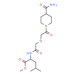 ChemSpider 2D Image | Methyl N-{[2-(4-carbamoyl-1-piperidinyl)-2-oxoethoxy]acetyl}leucinate | C17H29N3O6