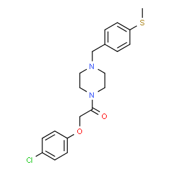 ChemSpider 2D Image | 2-(4-Chlorophenoxy)-1-{4-[4-(methylsulfanyl)benzyl]-1-piperazinyl}ethanone | C20H23ClN2O2S