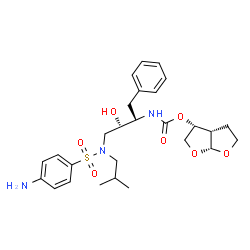ChemSpider 2D Image | (3R,3aS,6aR)-Hexahydrofuro[2,3-b]furan-3-yl [(2S,3S)-4-{[(4-aminophenyl)sulfonyl](isobutyl)amino}-3-hydroxy-1-phenyl-2-butanyl]carbamate | C27H37N3O7S