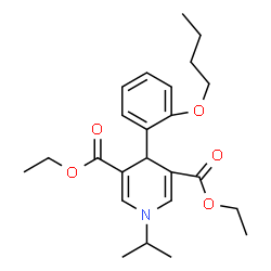 ChemSpider 2D Image | Diethyl 4-(2-butoxyphenyl)-1-isopropyl-1,4-dihydro-3,5-pyridinedicarboxylate | C24H33NO5