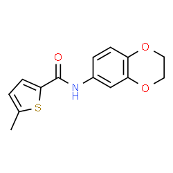 ChemSpider 2D Image | N-(2,3-Dihydro-1,4-benzodioxin-6-yl)-5-methyl-2-thiophenecarboxamide | C14H13NO3S