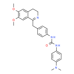 ChemSpider 2D Image | 1-{4-[(6,7-Dimethoxy-3,4-dihydro-1-isoquinolinyl)methyl]phenyl}-3-[4-(dimethylamino)phenyl]urea | C27H30N4O3