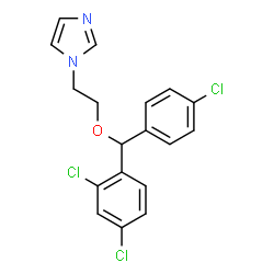 ChemSpider 2D Image | 1-{2-[(4-Chlorophenyl)(2,4-dichlorophenyl)methoxy]ethyl}-1H-imidazole | C18H15Cl3N2O