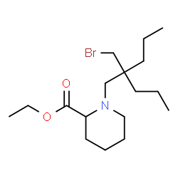 ChemSpider 2D Image | Ethyl 1-[2-(bromomethyl)-2-propylpentyl]-2-piperidinecarboxylate | C17H32BrNO2