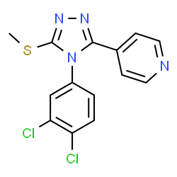 ChemSpider 2D Image | 4-[4-(3,4-Dichlorophenyl)-5-(methylsulfanyl)-4H-1,2,4-triazol-3-yl]pyridine | C14H10Cl2N4S