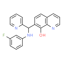 ChemSpider 2D Image | 7-{[(3-Fluorophenyl)amino](2-pyridinyl)methyl}-8-quinolinol | C21H16FN3O