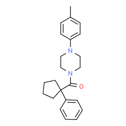 ChemSpider 2D Image | [4-(4-Methylphenyl)-1-piperazinyl](1-phenylcyclopentyl)methanone | C23H28N2O