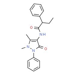 ChemSpider 2D Image | N-(1,5-Dimethyl-3-oxo-2-phenyl-2,3-dihydro-1H-pyrazol-4-yl)-2-phenylbutanamide | C21H23N3O2