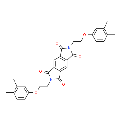 ChemSpider 2D Image | 2,6-Bis[2-(3,4-dimethylphenoxy)ethyl]pyrrolo[3,4-f]isoindole-1,3,5,7(2H,6H)-tetrone | C30H28N2O6