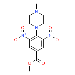 ChemSpider 2D Image | Methyl 4-(4-methyl-1-piperazinyl)-3,5-dinitrobenzoate | C13H16N4O6