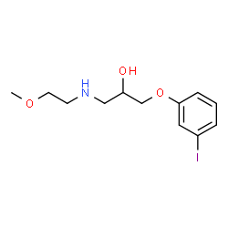 ChemSpider 2D Image | 1-(3-Iodophenoxy)-3-[(2-methoxyethyl)amino]-2-propanol | C12H18INO3