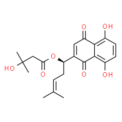 ChemSpider 2D Image | Beta-Hydroxylsovalerylshikonin | C21H24O7