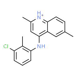 ChemSpider 2D Image | 4-[(3-Chloro-2-methylphenyl)amino]-2,6-dimethylquinolinium | C18H18ClN2