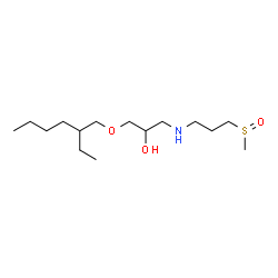 ChemSpider 2D Image | 1-[(2-Ethylhexyl)oxy]-3-{[3-(methylsulfinyl)propyl]amino}-2-propanol | C15H33NO3S