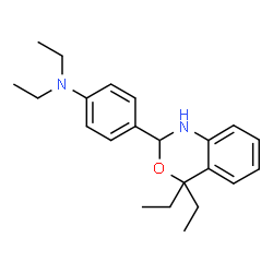 ChemSpider 2D Image | 4-(4,4-Diethyl-1,4-dihydro-2H-3,1-benzoxazin-2-yl)-N,N-diethylaniline | C22H30N2O
