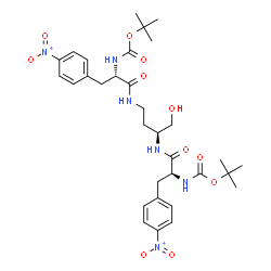 ChemSpider 2D Image | 2-Methyl-2-propanyl [(6S,11S,14S)-11-(hydroxymethyl)-2,2-dimethyl-6-(4-nitrobenzyl)-15-(4-nitrophenyl)-4,7,13-trioxo-3-oxa-5,8,12-triazapentadecan-14-yl]carbamate | C32H44N6O11