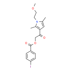 ChemSpider 2D Image | 2-[1-(2-Methoxyethyl)-2,5-dimethyl-1H-pyrrol-3-yl]-2-oxoethyl 4-iodobenzoate | C18H20INO4
