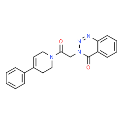 ChemSpider 2D Image | 3-[2-Oxo-2-(4-phenyl-3,6-dihydro-1(2H)-pyridinyl)ethyl]-1,2,3-benzotriazin-4(3H)-one | C20H18N4O2