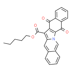 ChemSpider 2D Image | Pentyl 5,14-dioxo-5,14-dihydrobenzo[5,6]indolo[1,2-b]isoquinoline-13-carboxylate | C26H21NO4