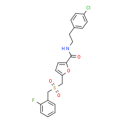 ChemSpider 2D Image | N-[2-(4-Chlorophenyl)ethyl]-5-{[(2-fluorobenzyl)sulfonyl]methyl}-2-furamide | C21H19ClFNO4S