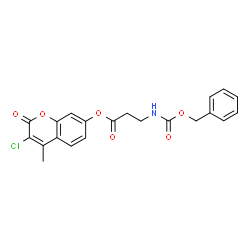 ChemSpider 2D Image | 3-Chloro-4-methyl-2-oxo-2H-chromen-7-yl N-[(benzyloxy)carbonyl]-beta-alaninate | C21H18ClNO6