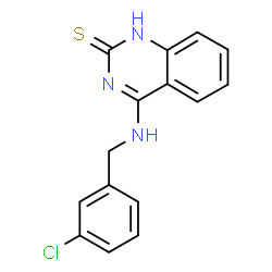 ChemSpider 2D Image | 4-[(3-Chlorobenzyl)amino]-2(1H)-quinazolinethione | C15H12ClN3S