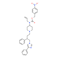 ChemSpider 2D Image | 4-Nitrobenzyl allyl{1-[3-phenyl-4-(4-phenyl-1H-imidazol-1-yl)butyl]-4-piperidinyl}carbamate | C35H39N5O4