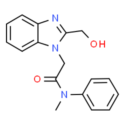 ChemSpider 2D Image | 2-(2-Hydroxymethyl-benzoimidazol-1-yl)-N-methyl-N-phenyl-acetamide | C17H17N3O2
