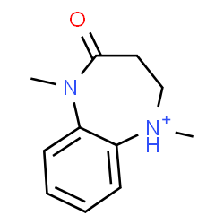 ChemSpider 2D Image | 1,5-Dimethyl-4-oxo-2,3,4,5-tetrahydro-1H-1,5-benzodiazepin-1-ium | C11H15N2O