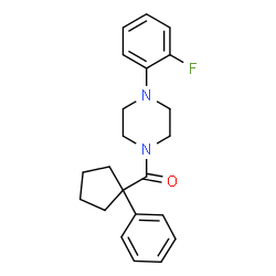 ChemSpider 2D Image | [4-(2-Fluorophenyl)-1-piperazinyl](1-phenylcyclopentyl)methanone | C22H25FN2O