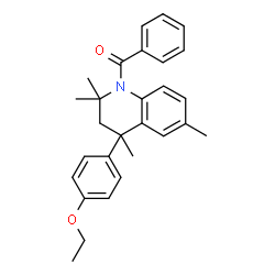 ChemSpider 2D Image | (4-(4-ethoxyphenyl)-2,2,4,6-tetramethyl-3,4-dihydroquinolin-1(2H)-yl)(phenyl)methanone | C28H31NO2