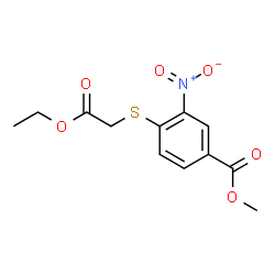 ChemSpider 2D Image | Methyl 4-[(2-ethoxy-2-oxoethyl)sulfanyl]-3-nitrobenzoate | C12H13NO6S