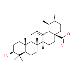 ChemSpider 2D Image | (3beta,9xi)-3-Hydroxyurs-12-en-28-oic acid | C30H48O3