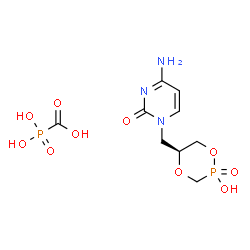 ChemSpider 2D Image | Dihydroxyphosphinecarboxylic acid oxide - 4-amino-1-{[(5S)-2-hydroxy-2-oxido-1,4,2-dioxaphosphinan-5-yl]methyl}-2(1H)-pyrimidinone (1:1) | C9H15N3O10P2